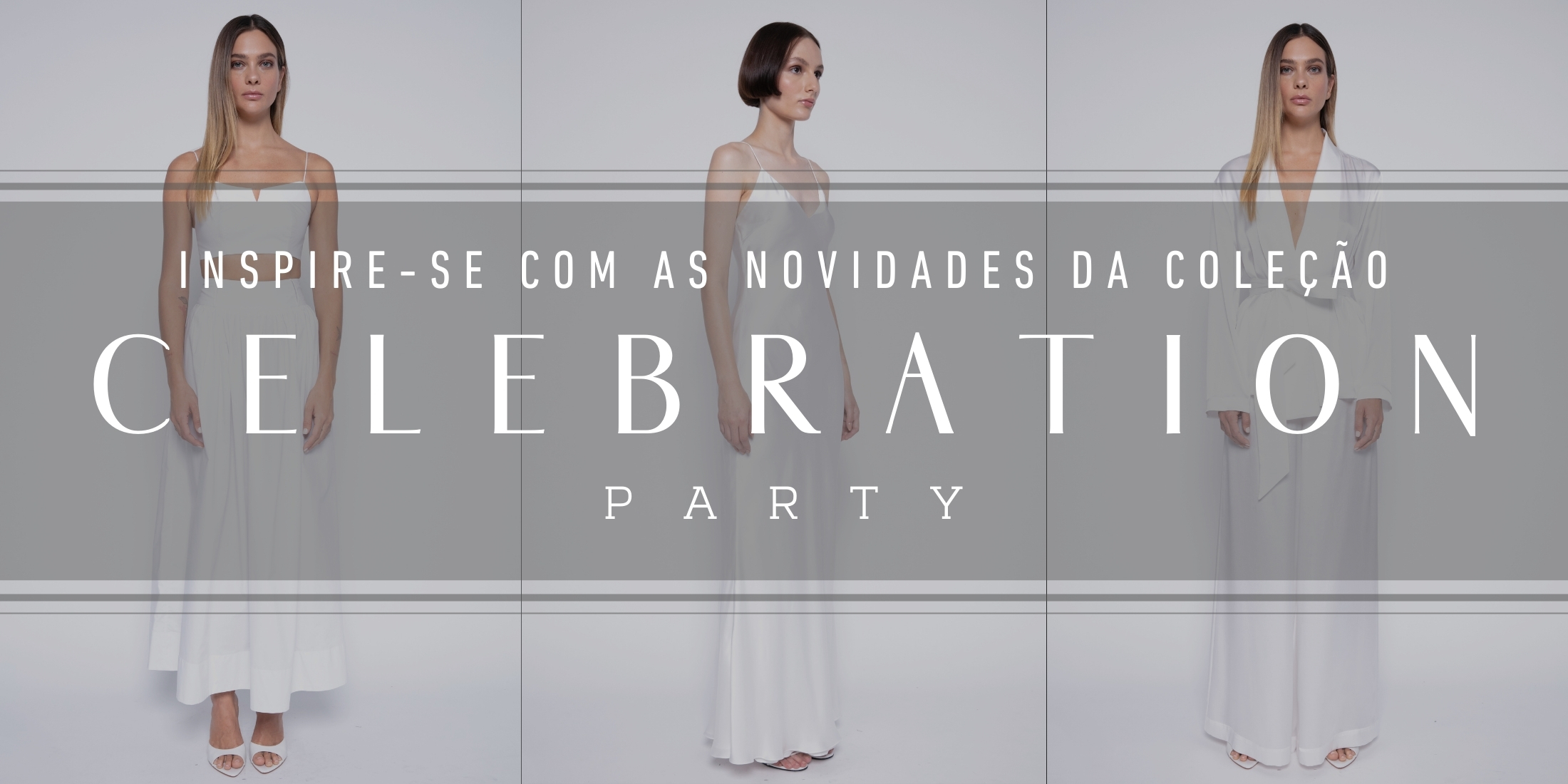 BANNER ILUSTRATIVO DA CELEBRATION PARTY COM LINK DIRECIONADO PARA A PAGINA DA COLEÇÃO. COLEÇÕES